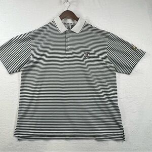 Men’s 2007 U.S. Open Oakmont Striped Polo Shirt - Green and White shirt size L